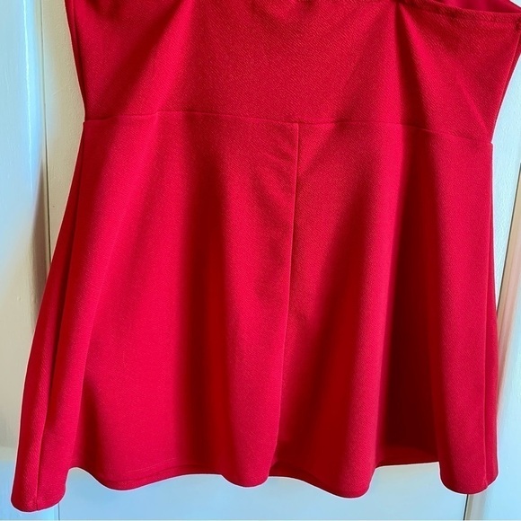Wild Fable Women's Red Square Neck Strappy Knit Skater Mini Dress Plus Size 2X - Picture 6 of 9